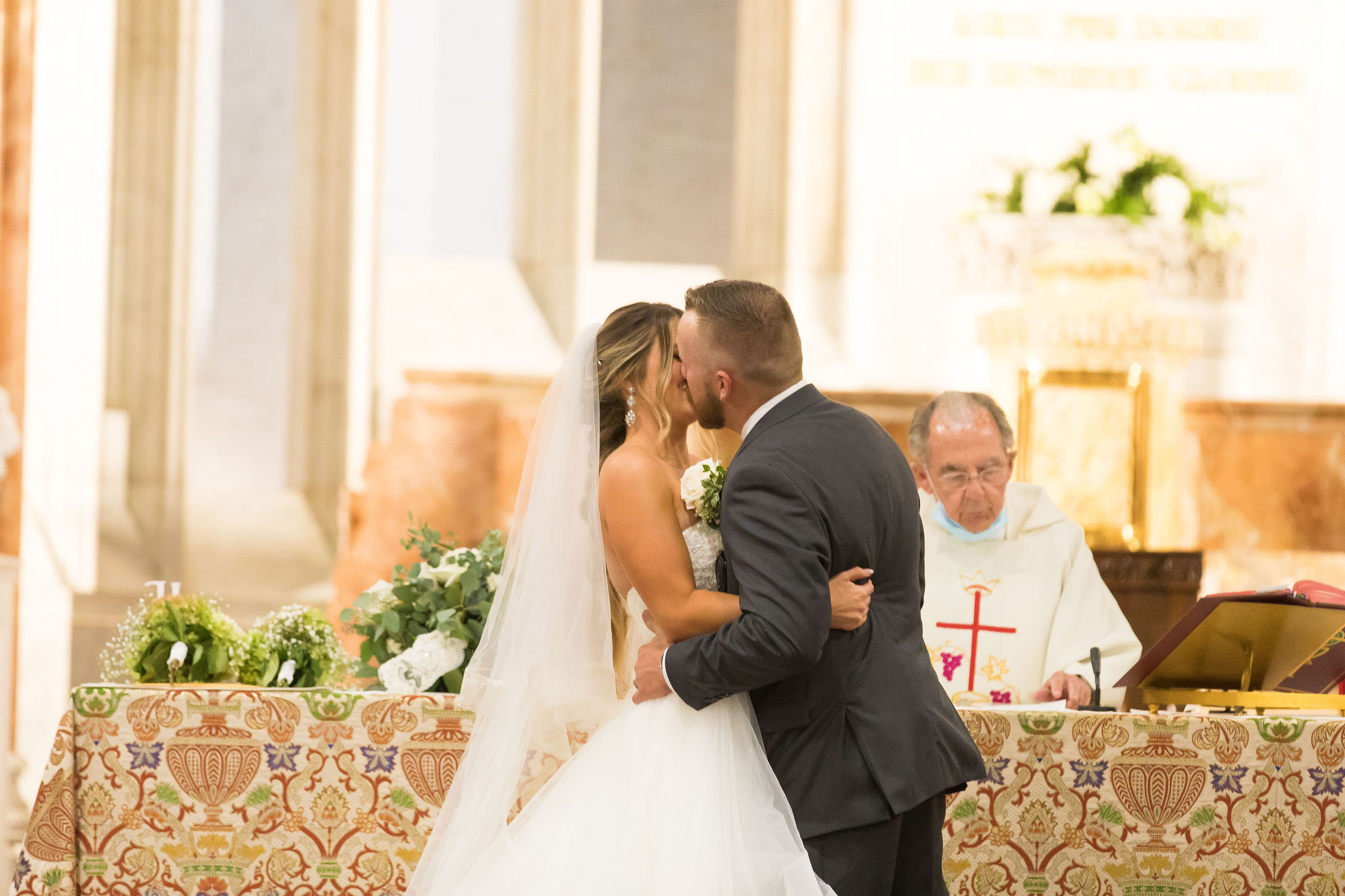 church wedding first kiss