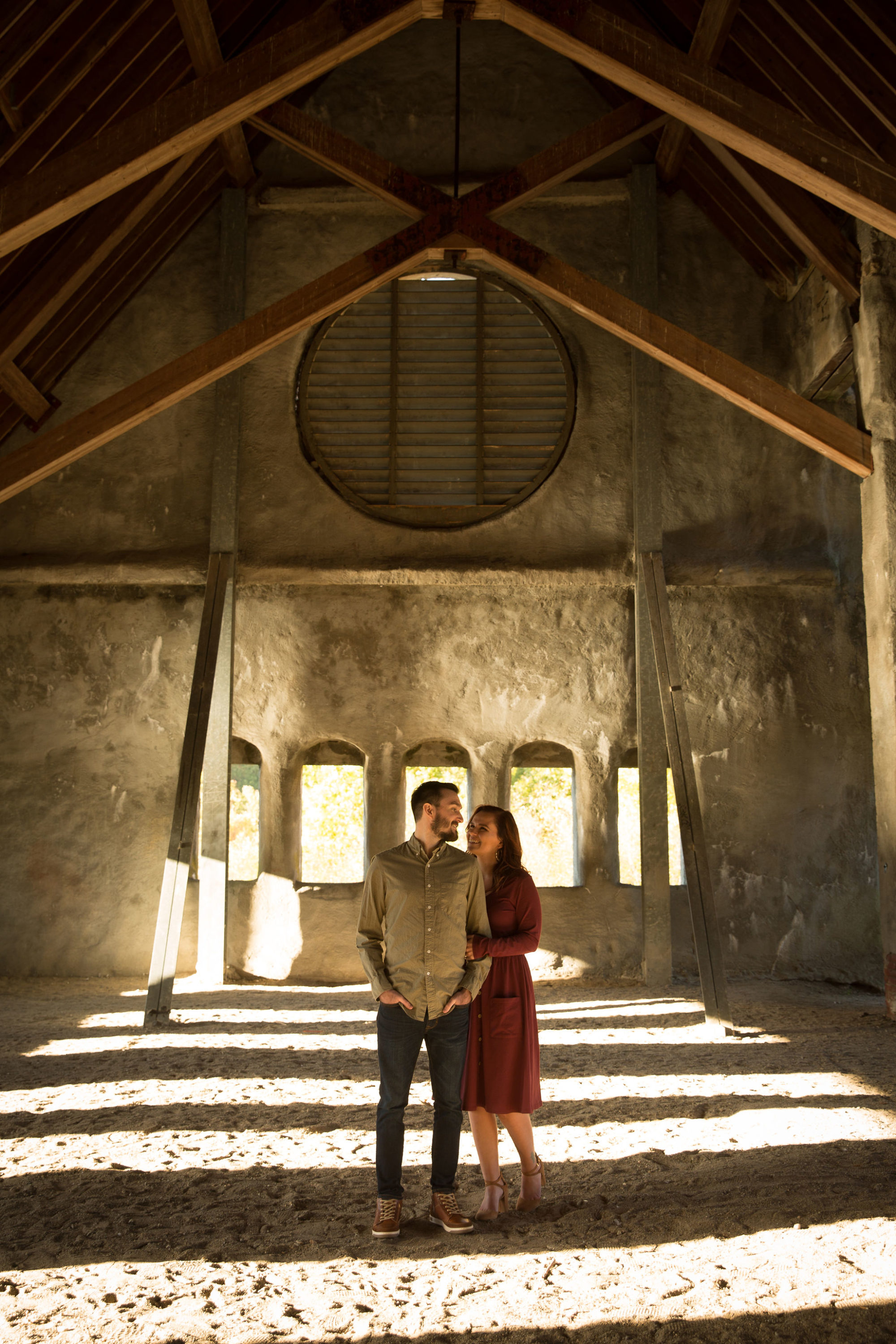 old stone church engagement photos
