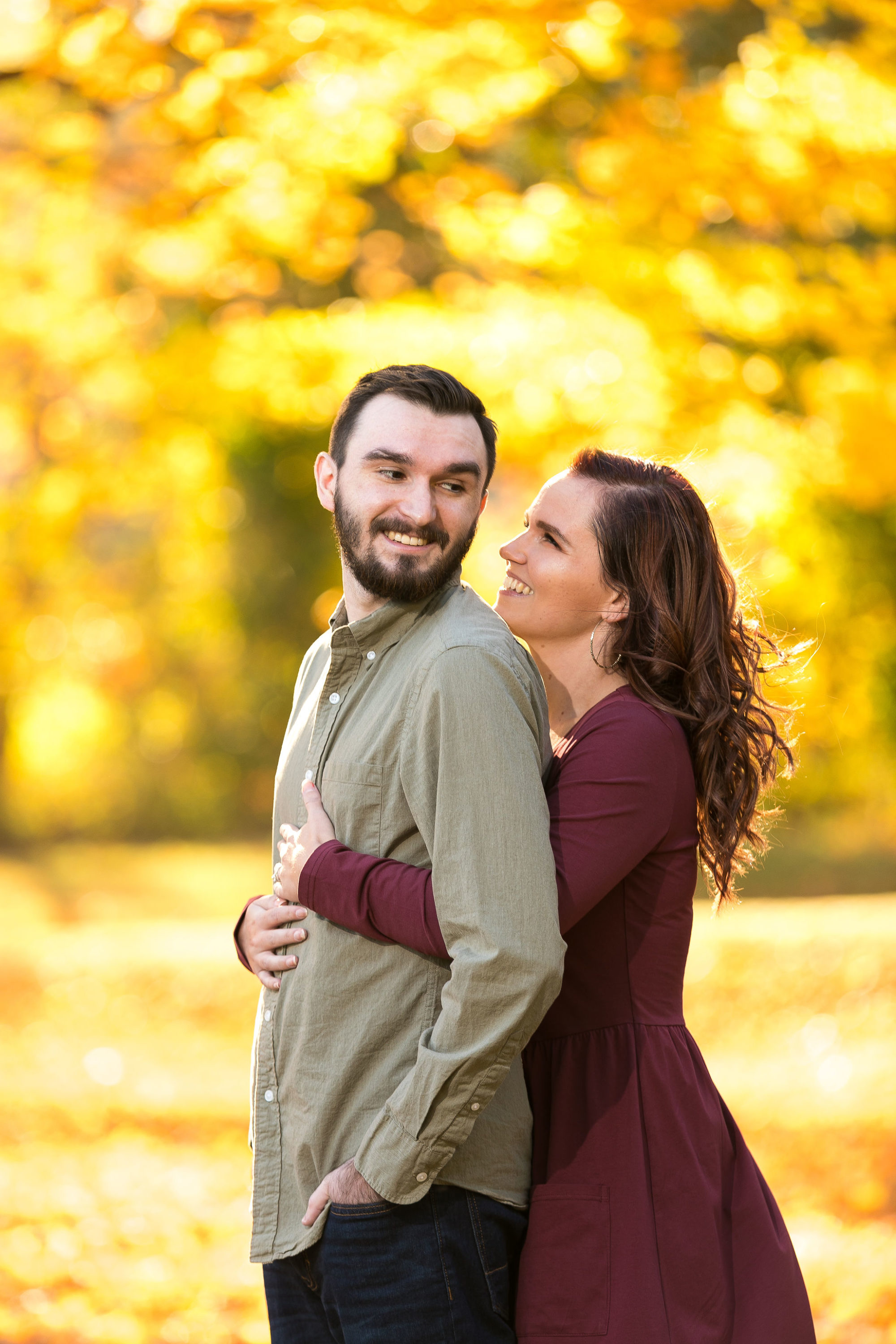 old stone church engagement photos